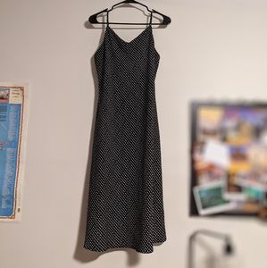 Black and White Polka Dot Midi Kaileigh Dress (Medium)